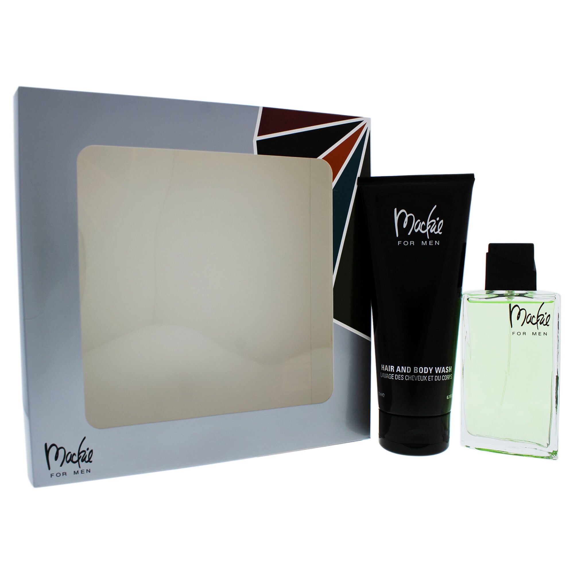 Mackie by Bob Mackie for Men - 2 Pc Gift Set 3.4oz EDT Spray, 6.7oz Hair & Body Wash, See Description, hi-res image number 0