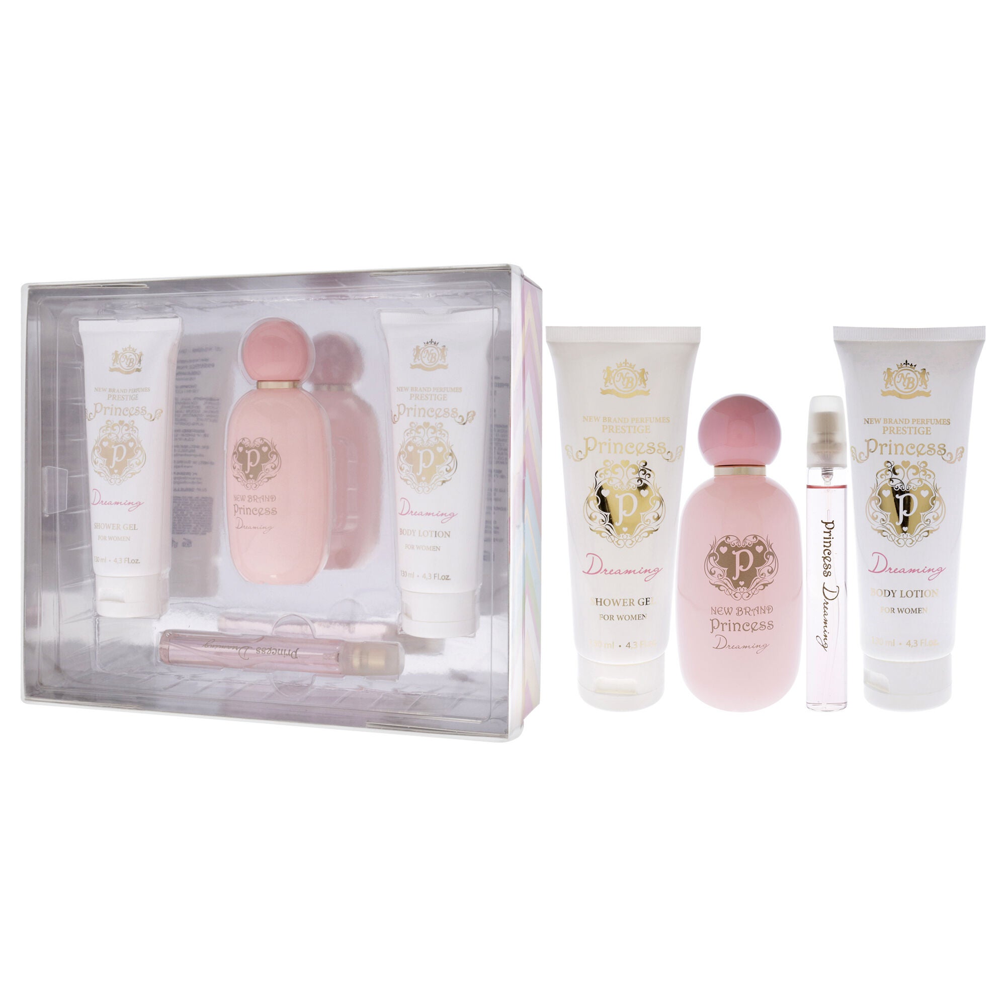 Prestige Princess Dreaming by New Brand for Women - 4 Pc Gift Set 3.3oz EDP Spray, 0.5oz EDP Spray, 4.3oz Shower Gel, 4.3oz Body Lotion, , alternate image number 8