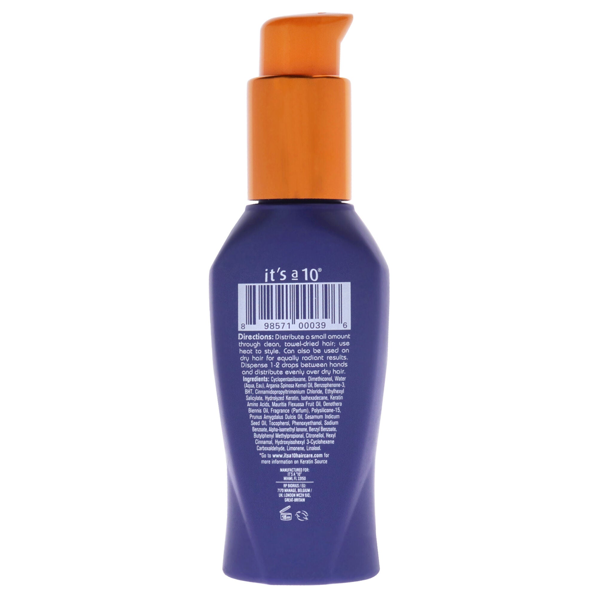 Miracle Oil Plus Keratin by Its A 10 for Unisex - 3 oz Oil, See Description, alternate image number 1