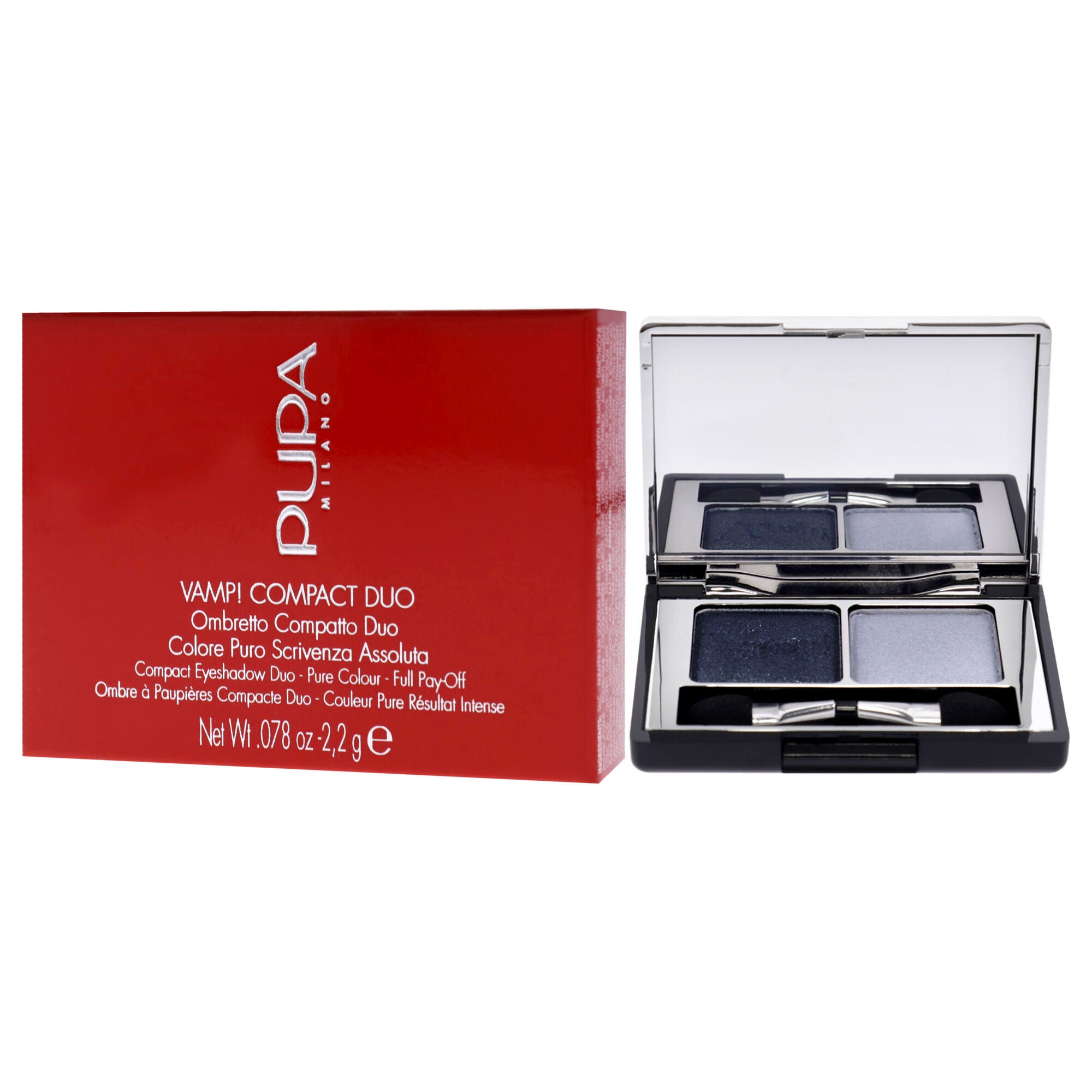 Vamp! Compact Duo Eyeshadow - 012 Magnetic Blue by Pupa Milano for Women - 0.078 oz Eye Shadow, See Description, alternate image number 3