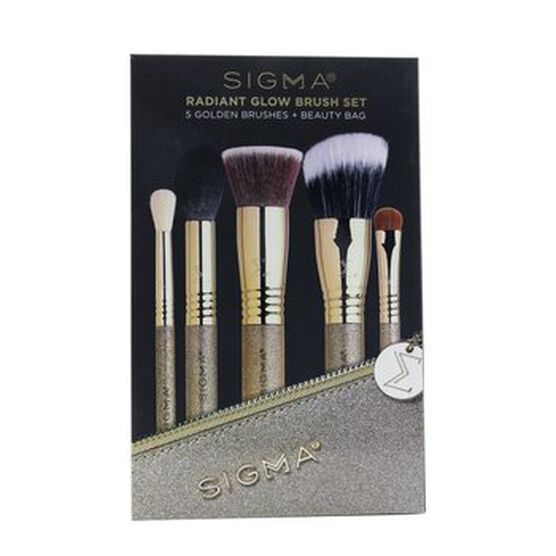Radiant Glow Brush Set (5x Golden Brush, 1x Bag), Radiant Glow Brush Set (5x Golden Brush, 1x Bag), hi-res image number null