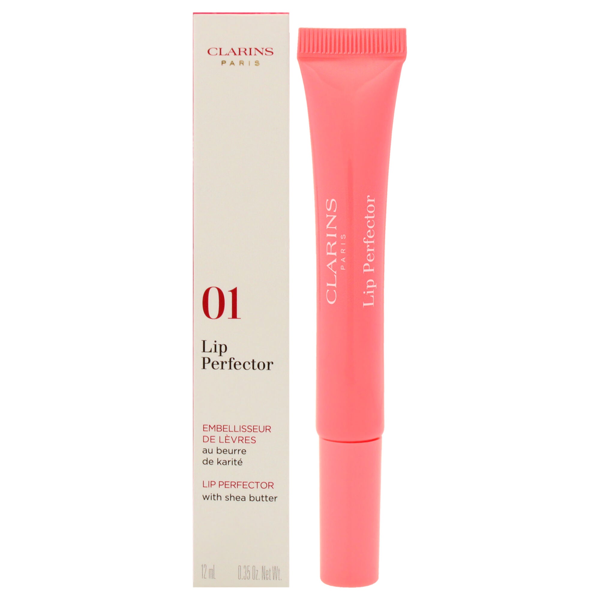 Lip Perfector - 01 Rose Shimmer by Clarins for Women - 0.35 oz Lip Gloss, See Description, hi-res image number 0