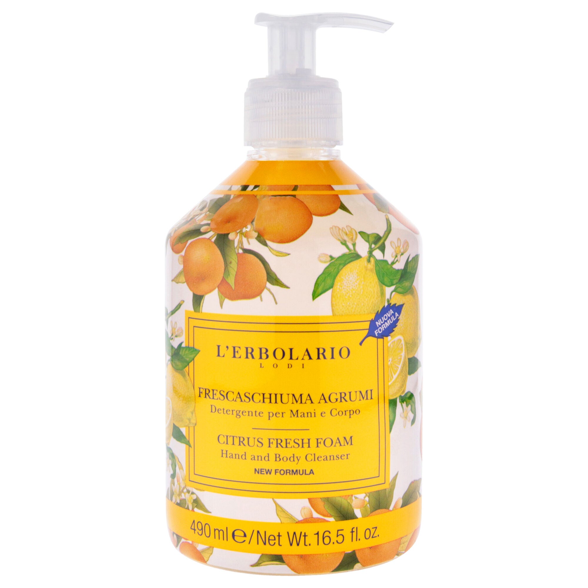 Citrus Fresh Foam Hand and Body Cleanser by LErbolario for Unisex - 16.5 oz Cleanser, See Description, hi-res image number 0