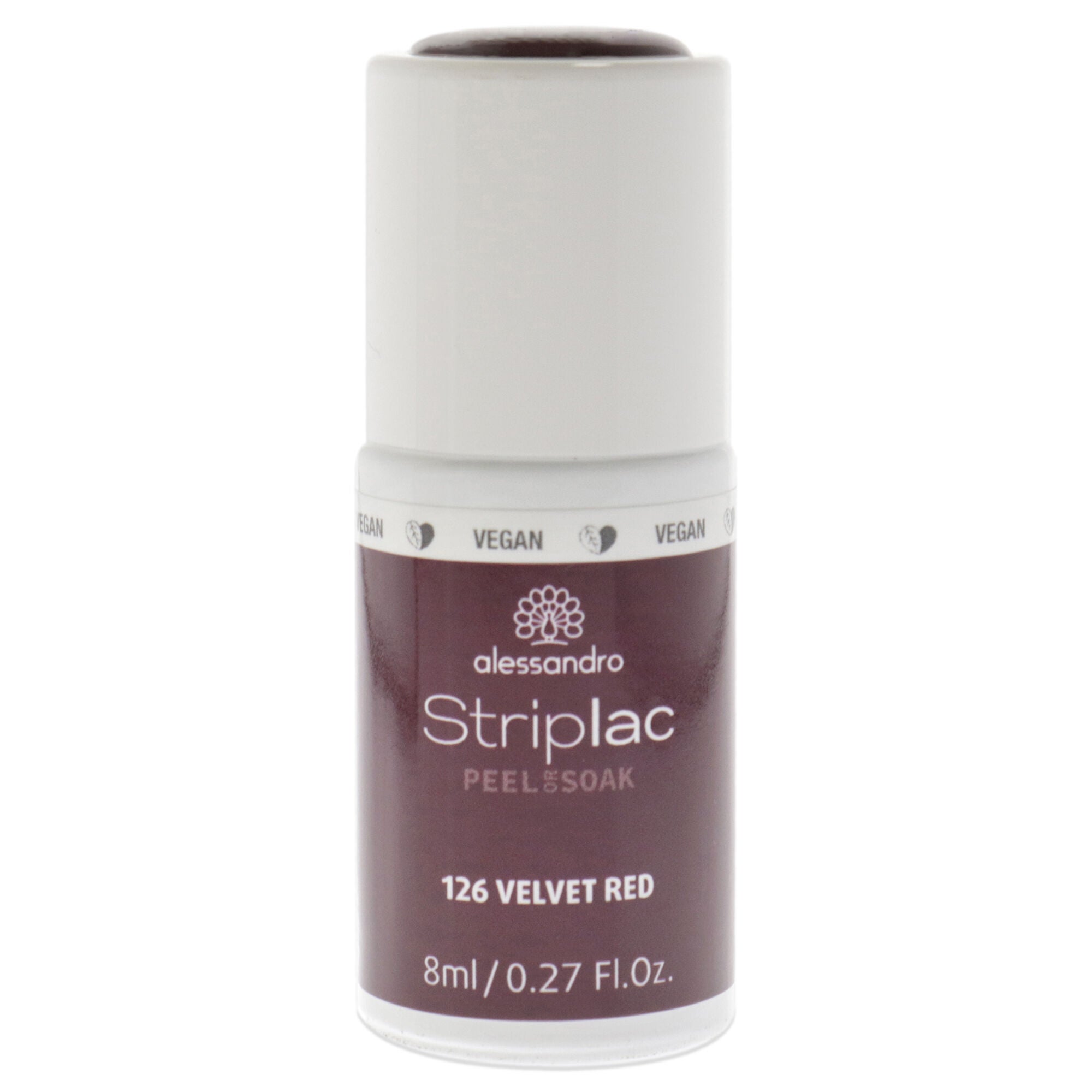 Striplac Peel or Soak - 126 Velvet Red by Alessandro for Women - 0.27 oz Nail Polish, See Description, hi-res image number 0