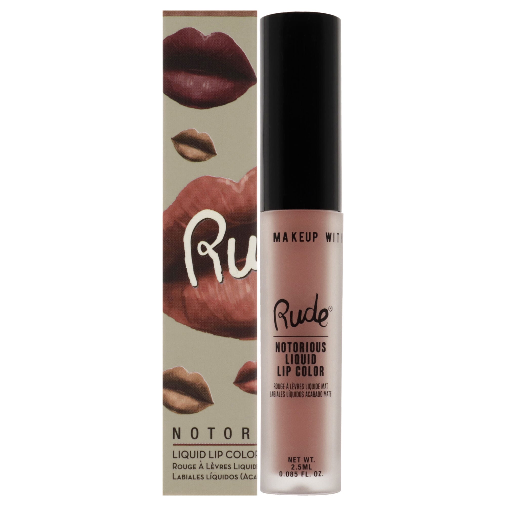Notorious Liquid Lip Color - False Hope by Rude Cosmetics for Women - 0.1 oz Lipstick, Brown, hi-res image number 0