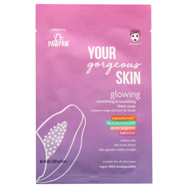 Your Gorgeous Skin Glowing Sheet Mask by Dr. PawPaw for Unisex - 0.84 oz Mask, See Description, hi-res image number 0