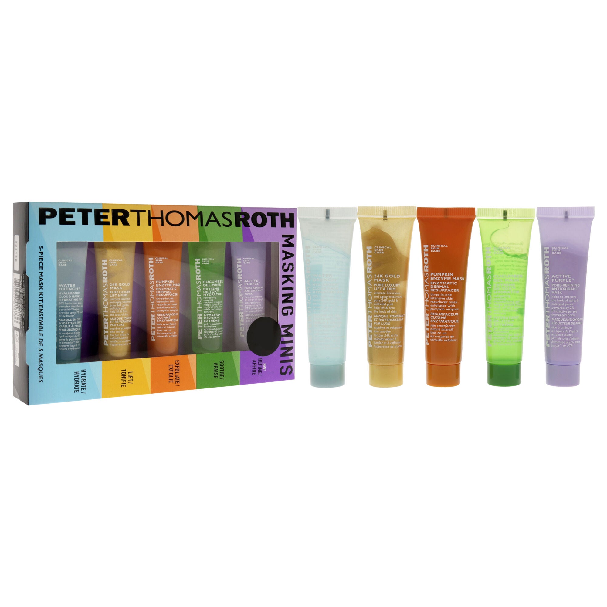 Masking Minis Kit by Peter Thomas Roth for Unisex - 5 Pc 0.47oz Active Purple Mask, 0.47oz Cucumber Gel Mask, 0.47oz Pumpkin Enzyme Mask, 0.47oz 24K Gold Mak, 0.47oz Water Drench Hydrating Gel, , alternate image number 6