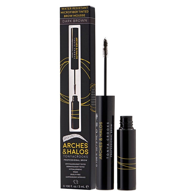 Microfiber Tinted Brow Mousse Waterproof - Dark Brown by Arches and Halos for Women - 0.106 oz Mousse, NA, hi-res image number null