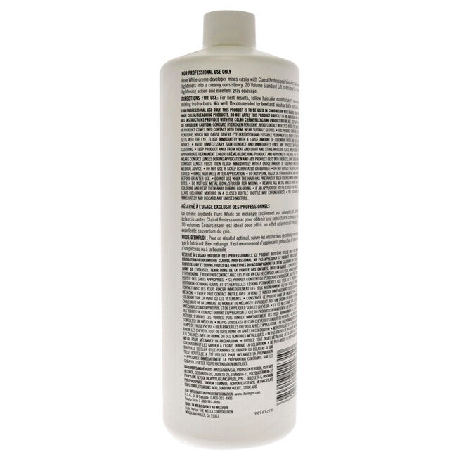 Pure White 20 Volume Creme Developer by Clairol for Unisex - 32 oz Lightener, , alternate image number 3
