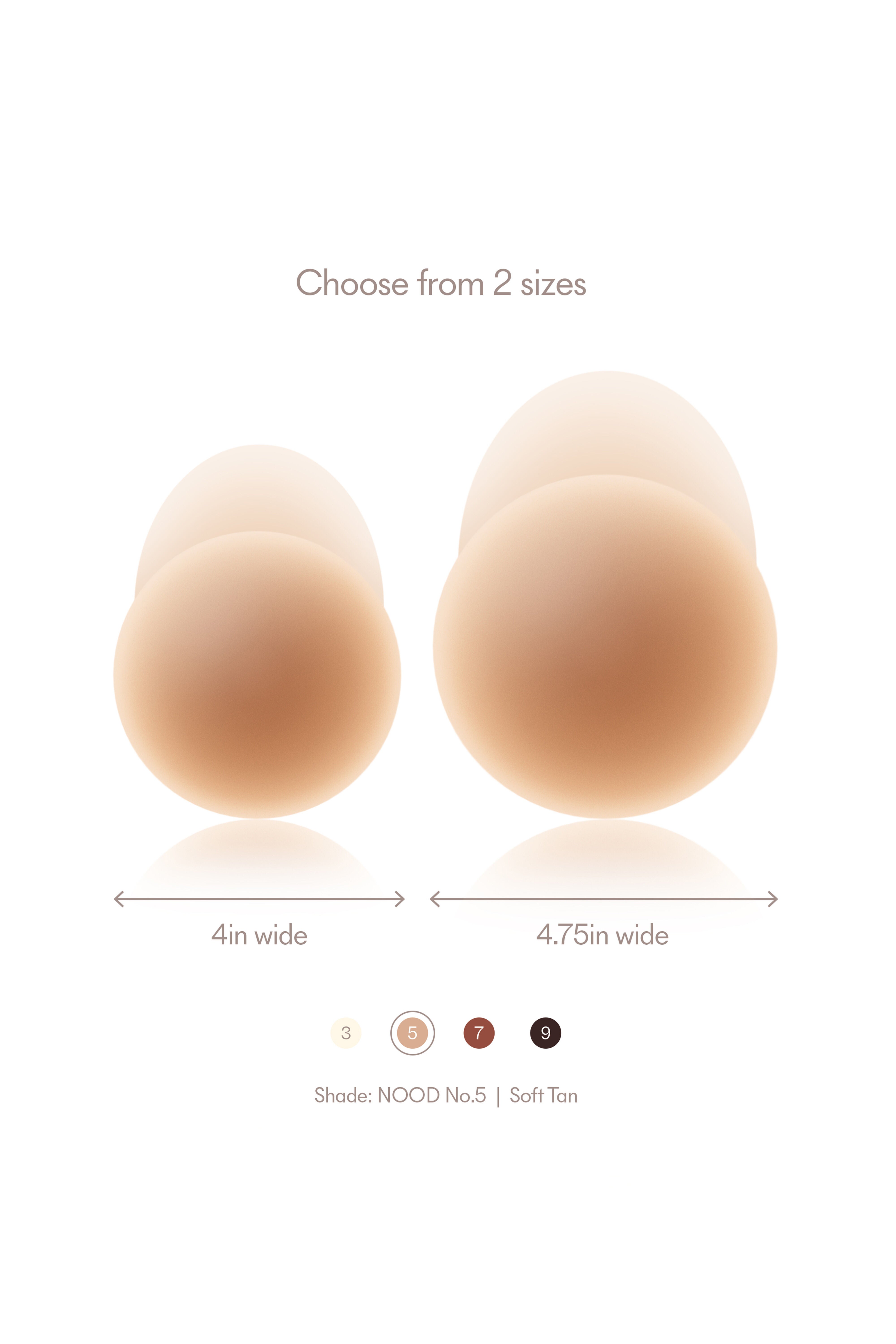 No-Show Extra Lift Adhesive & Reusable Nipple Covers, No 5 Soft Tan / Tan, alternate image number 2