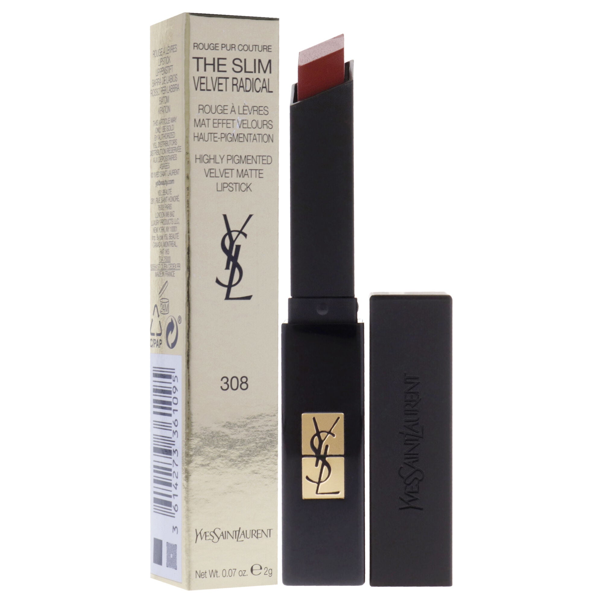 The Slim Velvet Radical Matte Lipstick - 308 Radical Chili by Yves Saint Laurent for Women - 0.07 oz Lipstick, , alternate image number 6