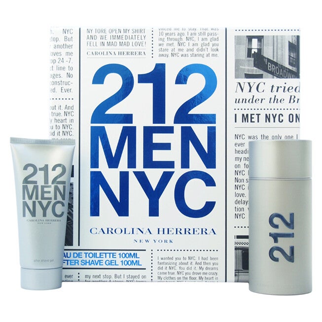 212 by Carolina Herrera for Men - 2 Pc Gift Set 3.4oz EDT Spray, 3.4oz After Shave Gel, See Description, hi-res image number 0