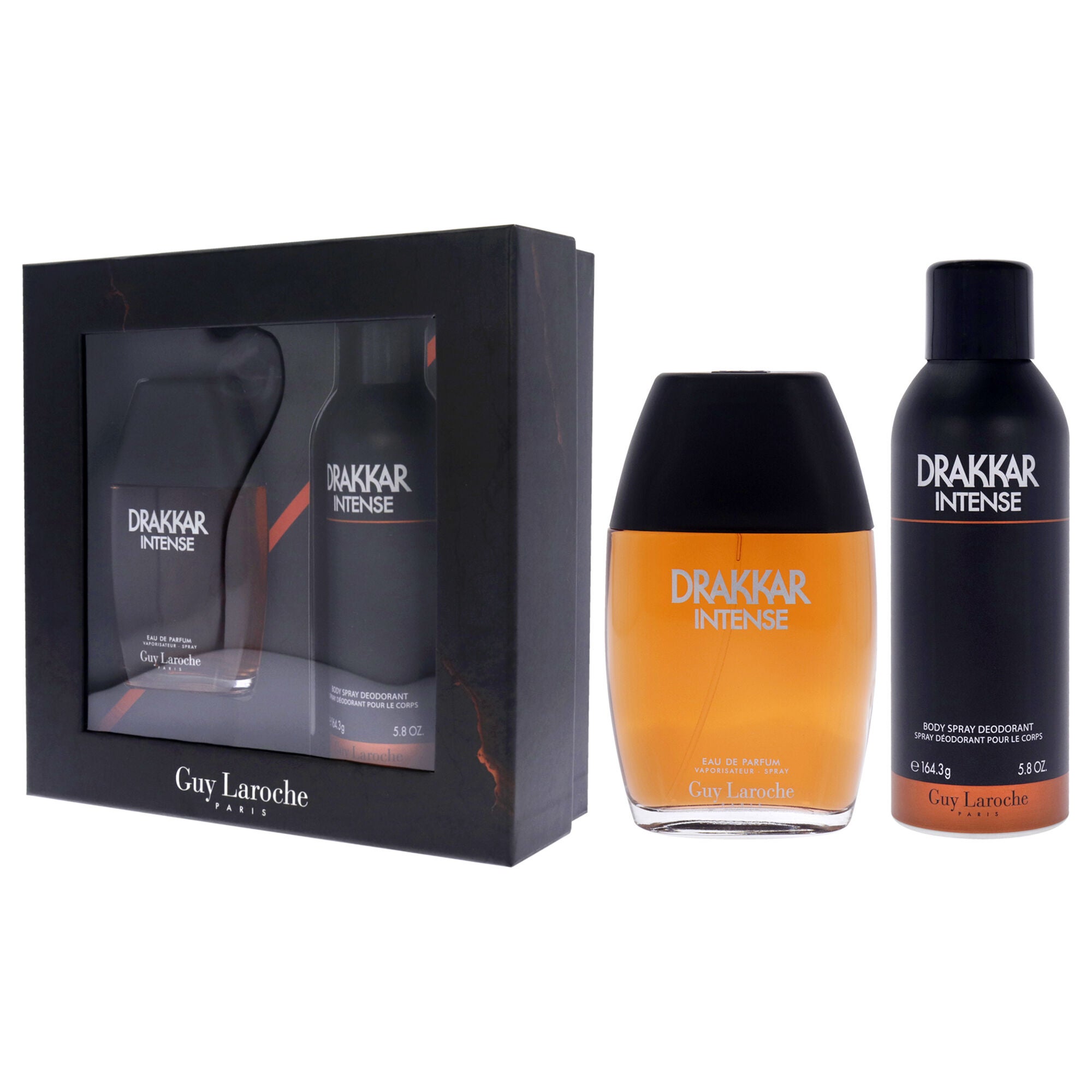 Drakkar Intense by Guy Laroche for Men - 2 Pc Gift Set 3.4oz EDP Spray, 6.7oz Body Spray Deodorant, Clear, alternate image number 3