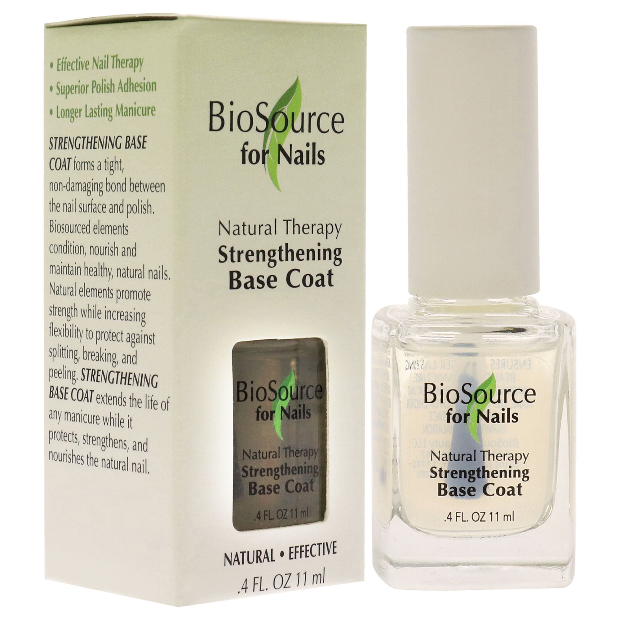 Natural Therapy Strengthening Base Coat by BioSource for Women - 0.4 oz Nail Treatment, See Description, alternate image number 2