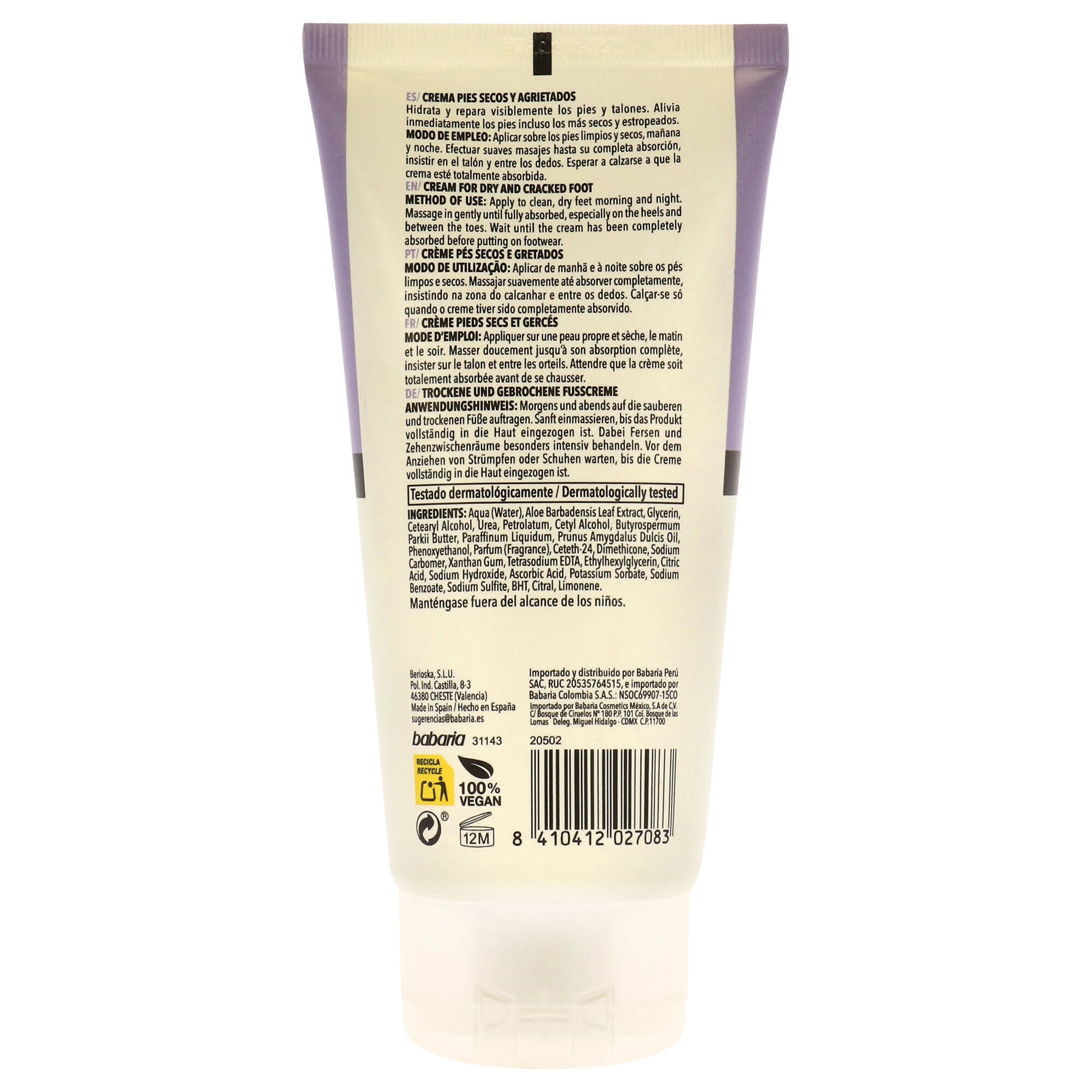 Dry Feet Cream by Babaria for Unisex - 5.1 oz Cream, , alternate image number 3