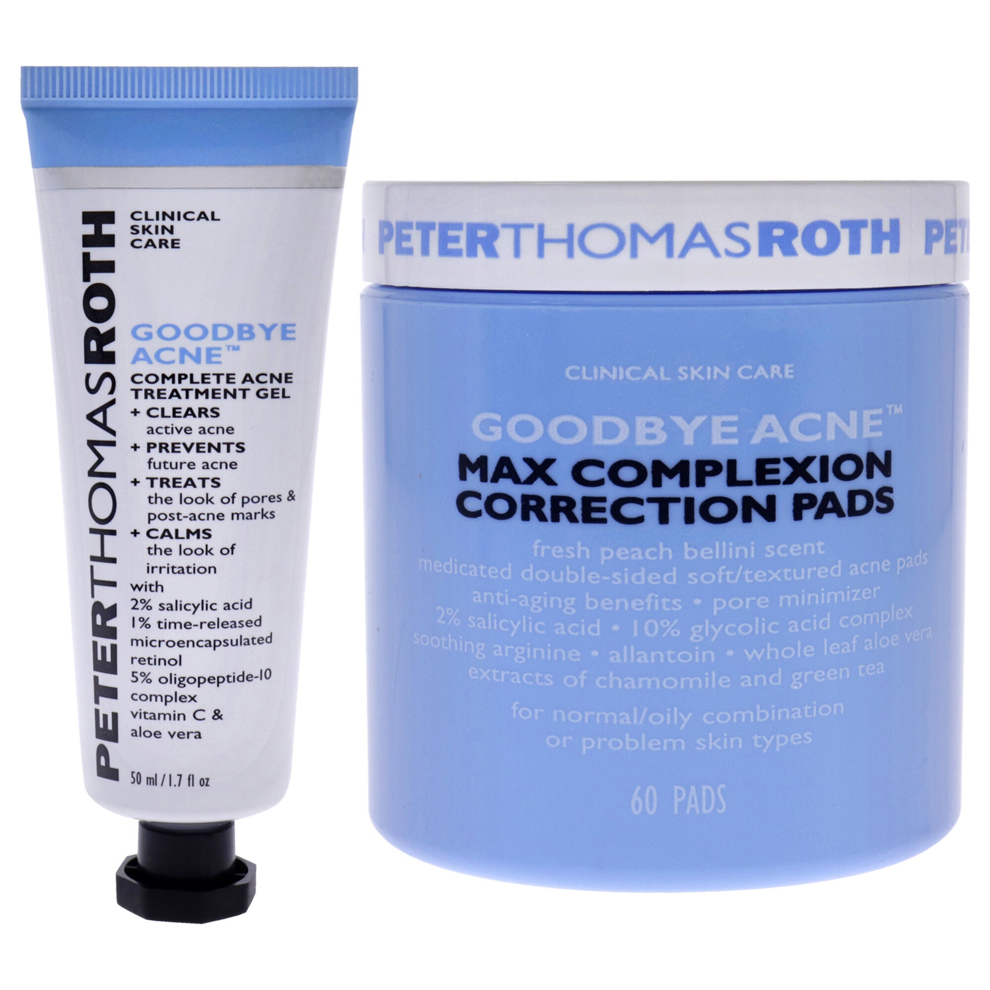 Goodbye Acne Treatment Pair by Peter Thomas Roth for Women - 2 Pc 1.7oz Complete Acne Treatment Gel, 60 Max Complexion Correction Pads, , alternate image number 6