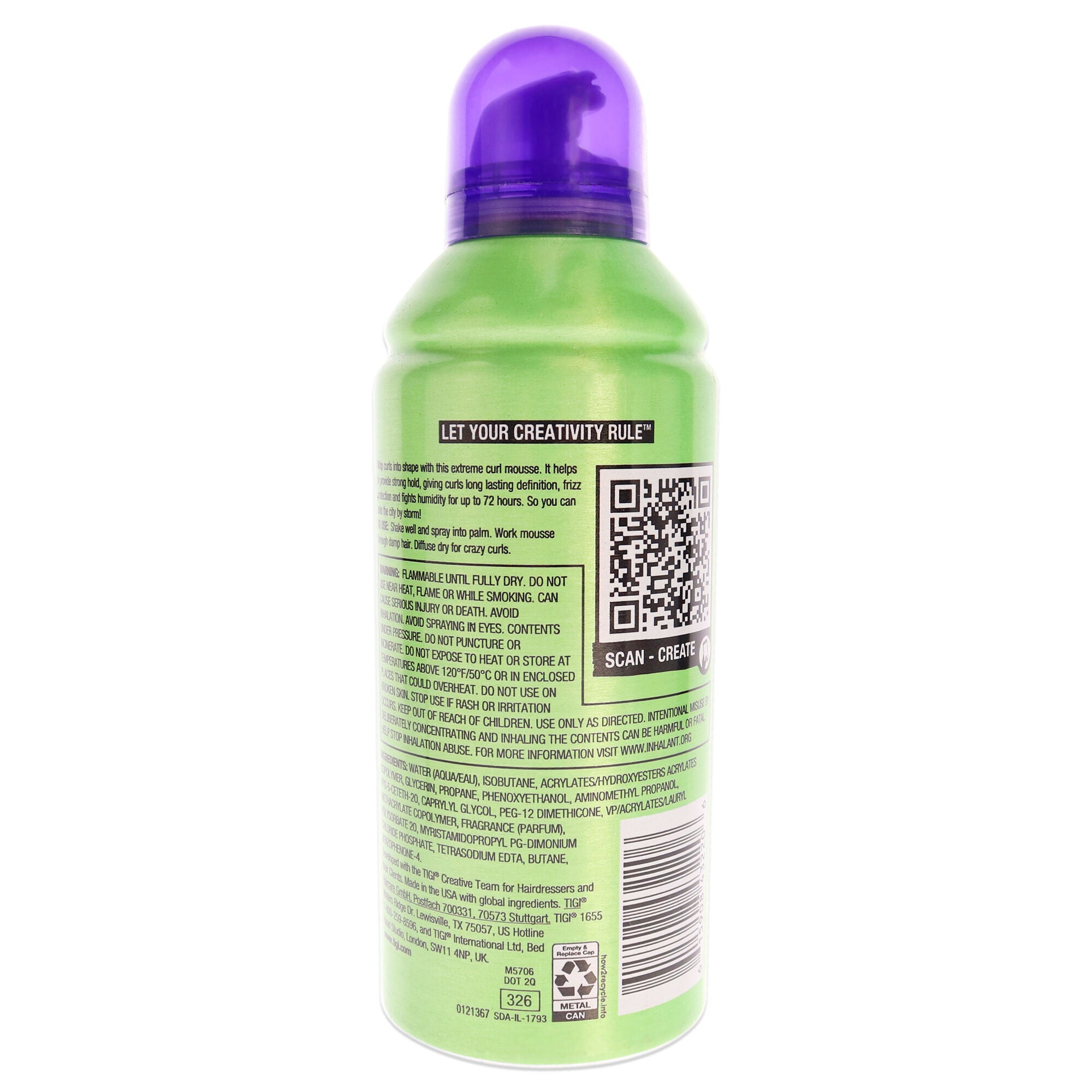 Bed Head Remix Foxy Curls Extreme Curl Mousse by TIGI for Unisex - 8.4 oz Mousse, See Description, alternate image number 1