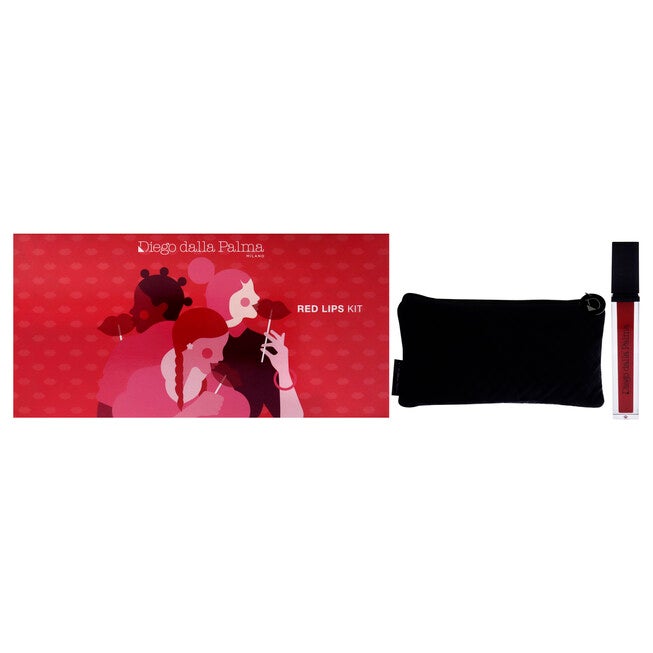 Red Lips Kit by Diego Dalla Palma for Women - 3 Pc 0.3oz Push Up Gloss Lip Gloss - 51, 0.04oz Makeupstudio Stay On Me Lip Liner - 46, Pouch, See Description, hi-res image number 0
