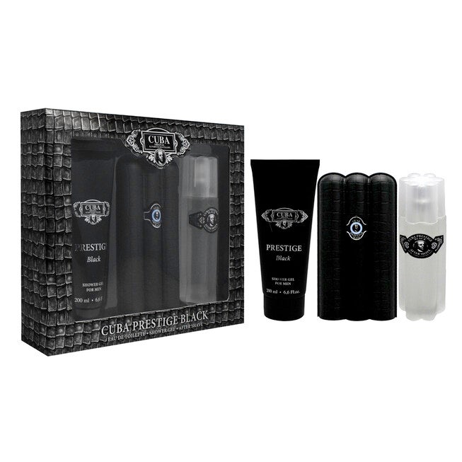 Cuba Prestige Black by Cuba for Men - 3 Pc Gift Set 3oz EDT Spray, 6.6oz Shower Gel, 3.3oz After Shave, See Description, alternate image number 1