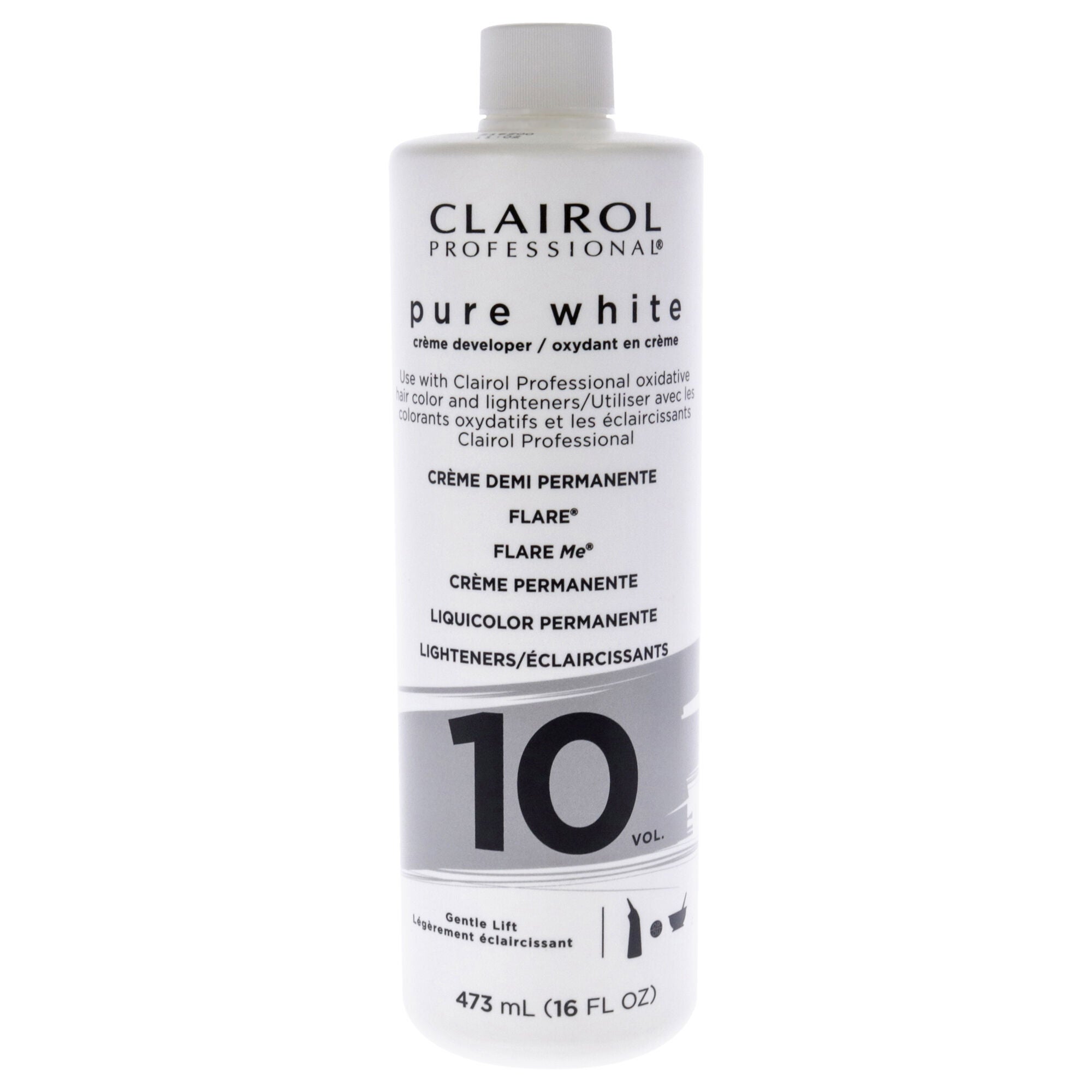 Pure White 10 Volume Creme Developer by Clairol for Unisex - 16 oz Lightener, See Description, hi-res image number 0