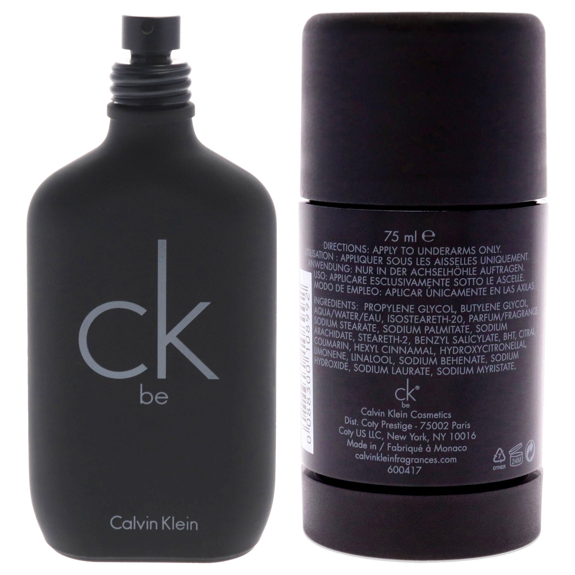 CK Be Kit by Calvin Klein for Unisex - 2 Pc Kit 3.3oz EDT Spray, 2.6oz Deodorant Stick, Clear, alternate image number 1