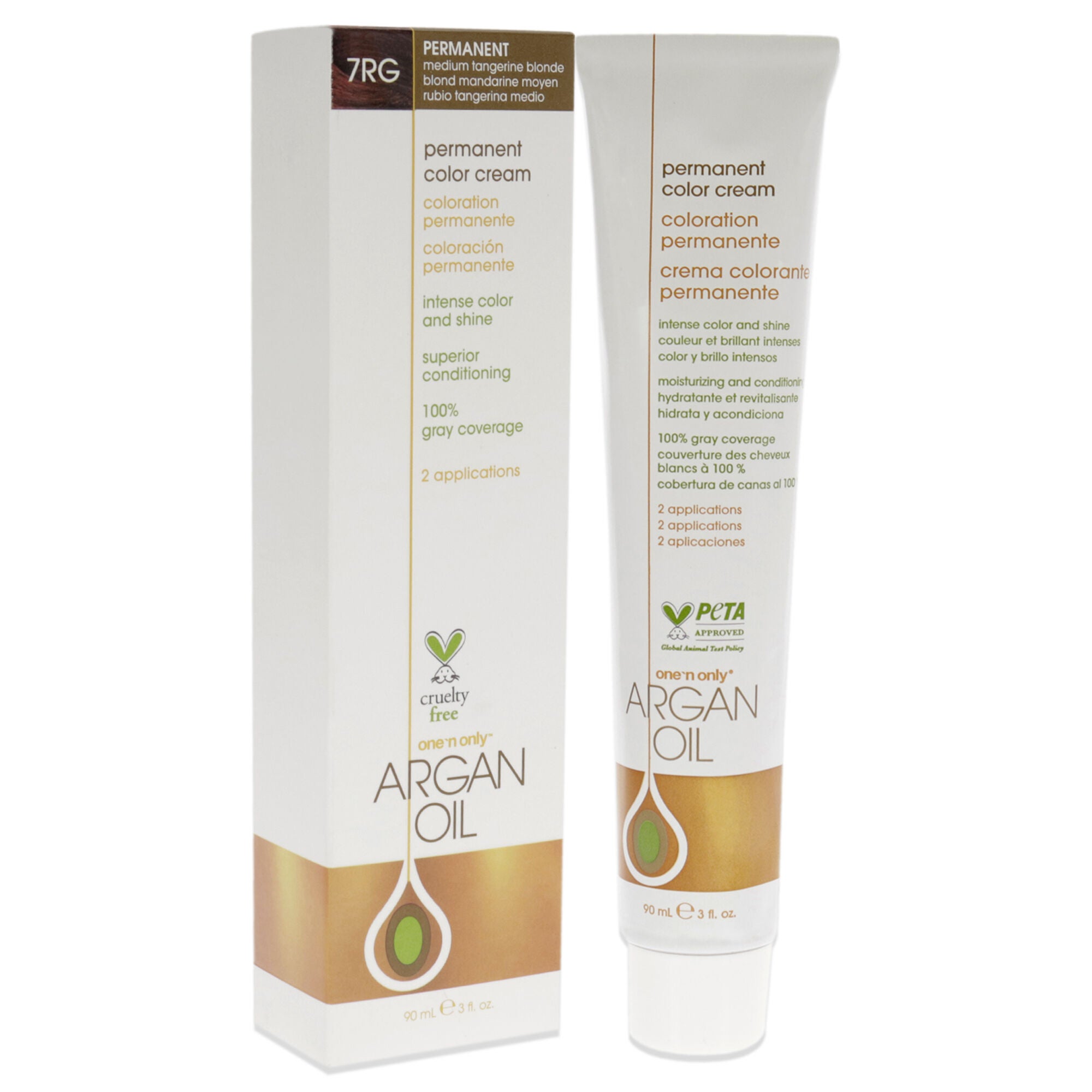 Argan Oil Permanent Color Cream - 7RG Medium Tangerine Blonde by One n Only for Unisex - 3 oz Hair Color, See Description, alternate image number 2