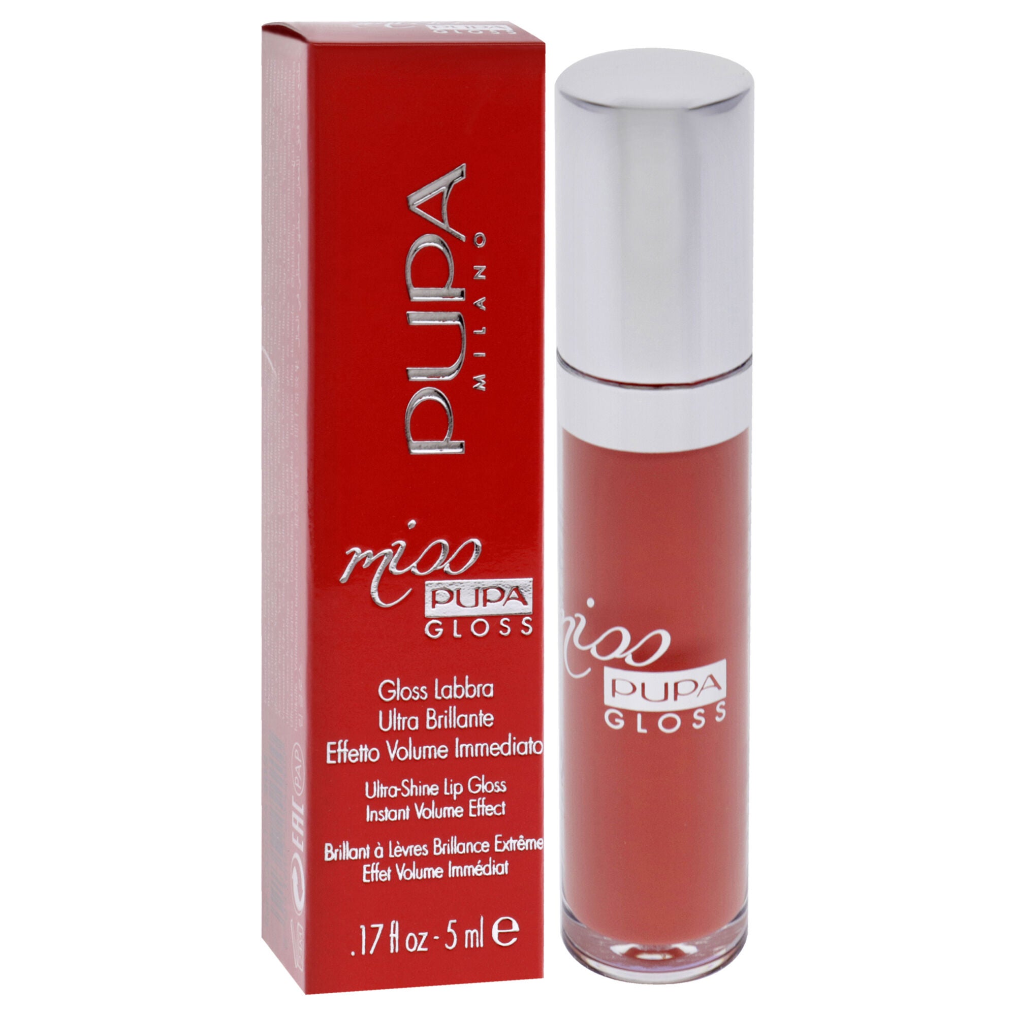 Miss Pupa Gloss Ultra-Shine Lip Gloss - 202 Frosted Apricot by Pupa Milano for Women - 0.17 oz Lip Gloss, See Description, alternate image number 1