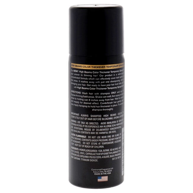 High Beams Color Thickener Temporary Spray - 11 Black by Salon Grafix for Unisex - 2.7 oz Hair Color, See Description, alternate image number 1
