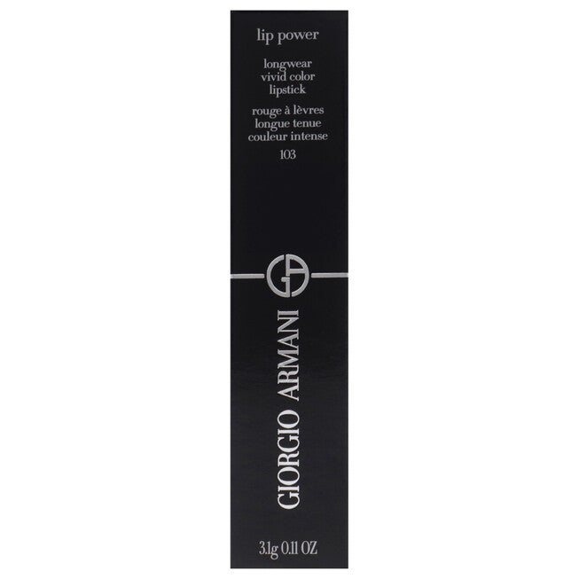 Lip Power Longwear Vivid Color Lipstick - 103 Pinky Peach by Giorgio Armani for Women - 0.11 oz Lipstick, Pink, alternate image number 3