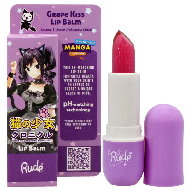 Manga Collection Lip Balm - Grape Kiss by Rude Cosmetics for Women - 0.123 oz Lip Balm, See Description, hi-res image number 0