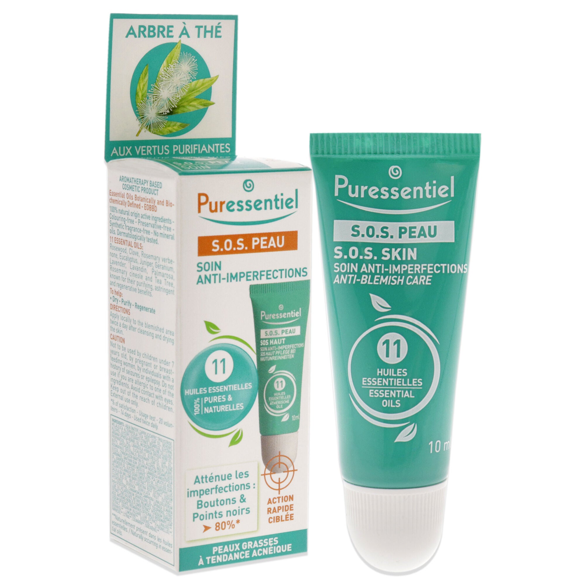 SOS Skin Anti-blemish Care by Puressentiel for Unisex - 0.34 oz Treatment, See Description, alternate image number 1