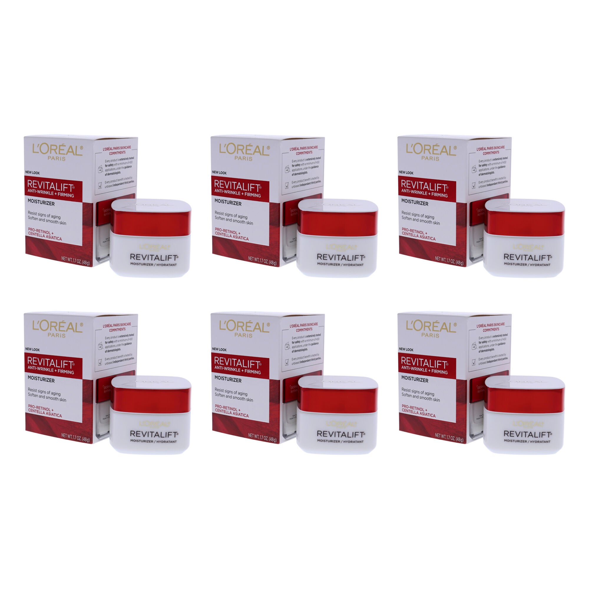 Revitalift Anti-Wrinkle and Firming Moisturizer Cream by LOreal Paris for Unisex - 1.7 oz Cream - Pack of 6, White, alternate image number 3