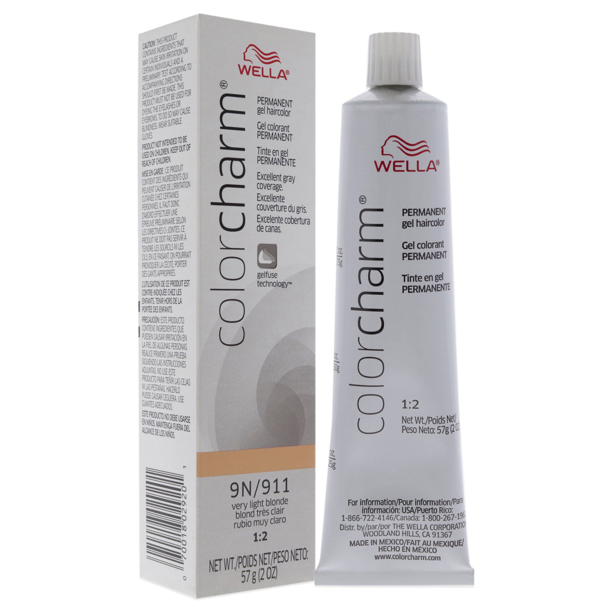 Color Charm Permanent Hair Color Gel - 911 9N Very Light Blonde by Wella for Unisex -2 oz Hair Color, See Description, alternate image number 2