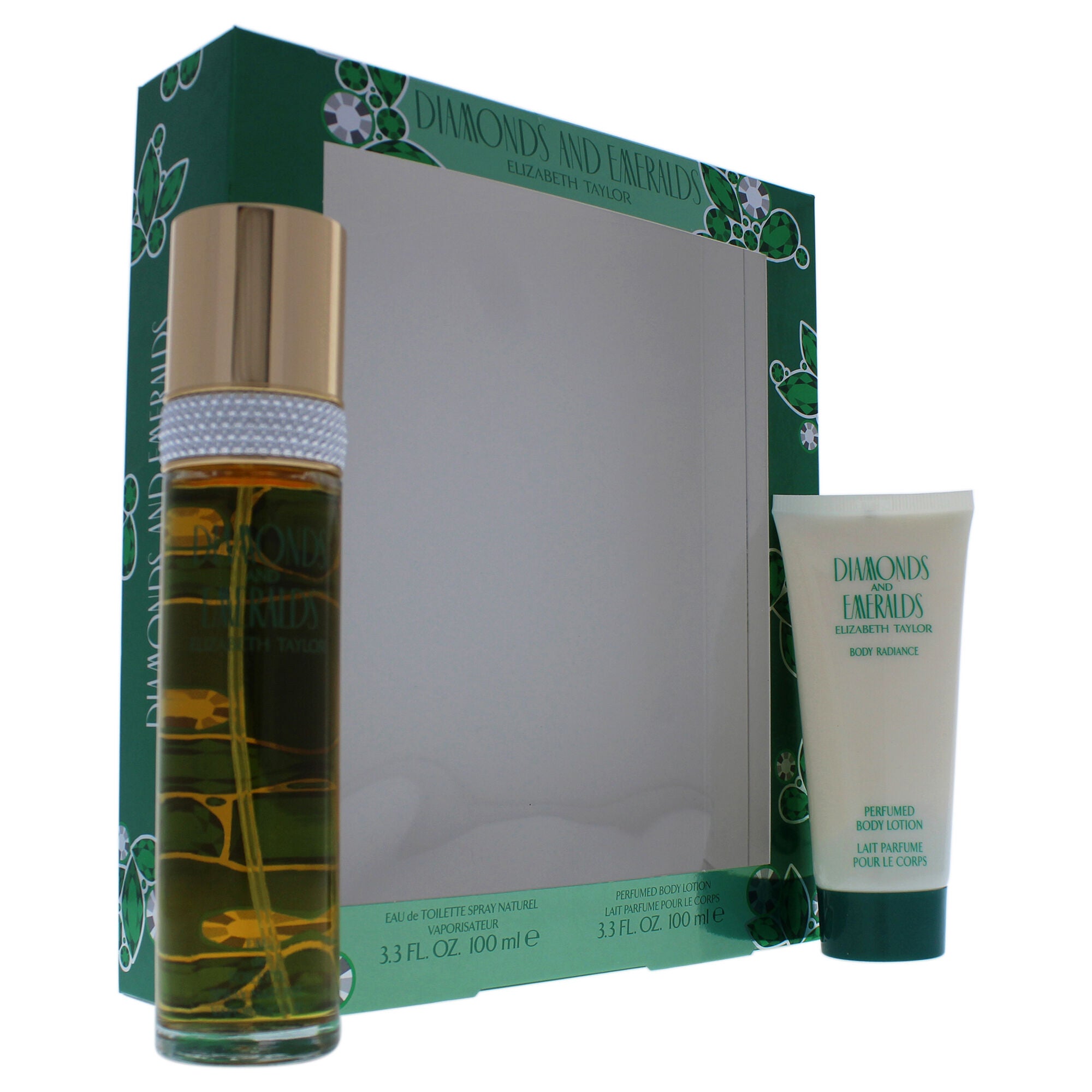 Diamonds and Emeralds by Elizabeth Taylor for Women - 2 pc Gift Set 3.4 oz EDT Spray and 3.4 oz Body Lotion, See Description, alternate image number 1