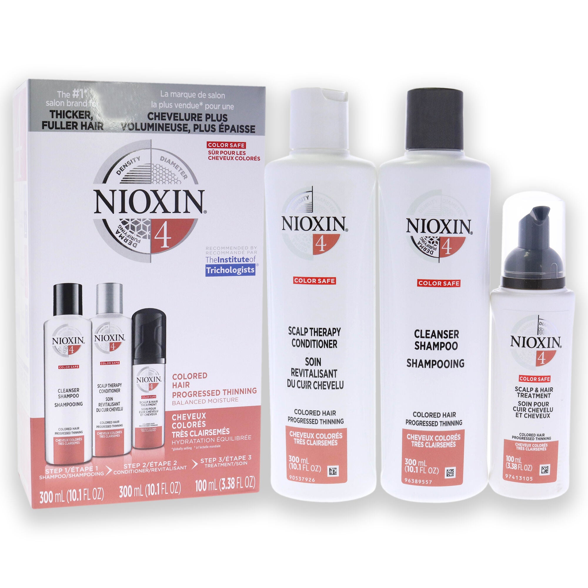 System 4 Kit by Nioxin for Unisex - 3 Pc 10.1oz Color Safe Cleanser Shampoo, 10.1 oz Color Conditioner, 1Liter Color Safe Scalp and Hair Treatment, , alternate image number 6