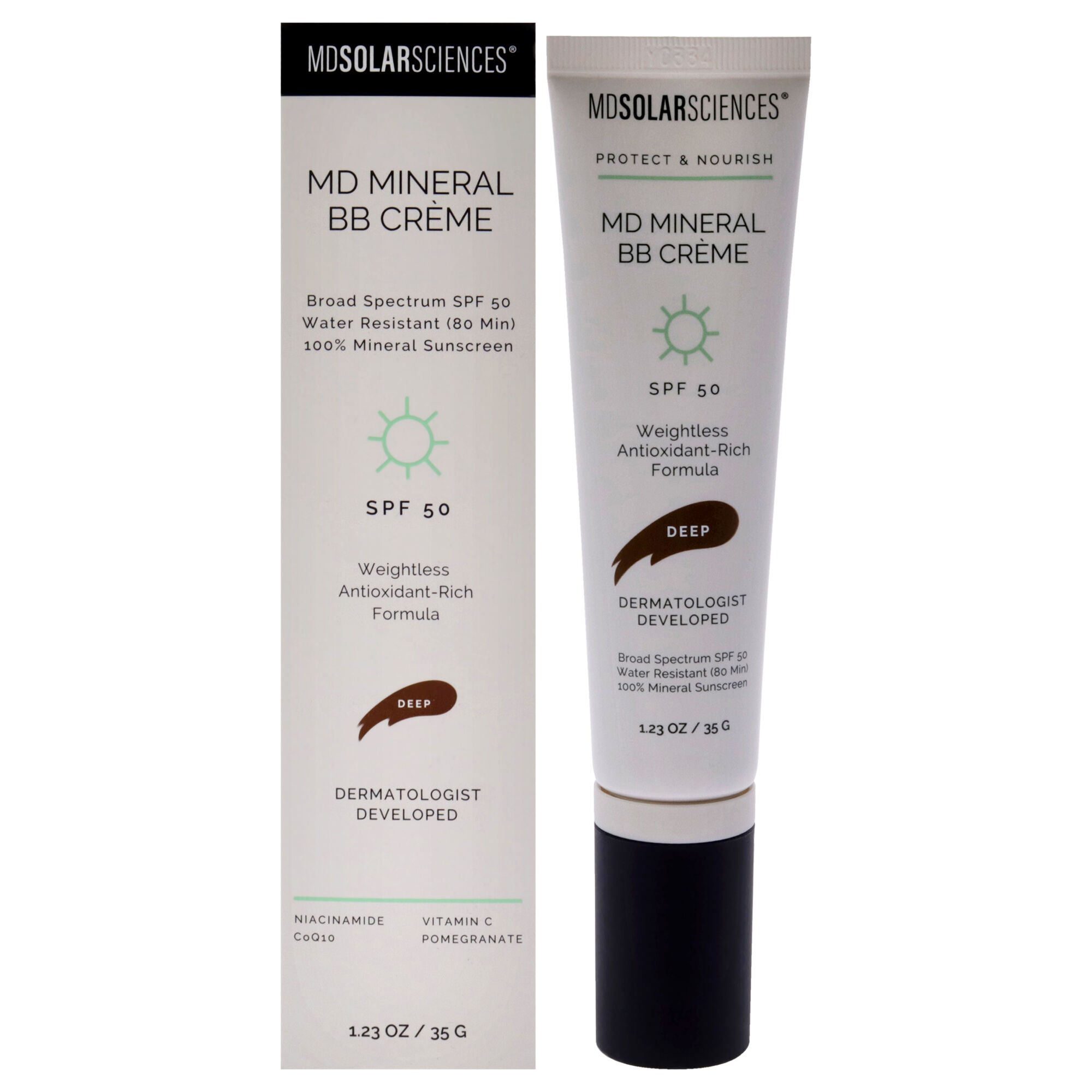 MD Mineral BB Cream SPF 50 - Deep by MDSolarSciences for Women - 1.23 oz Makeup, See Description, hi-res image number 0