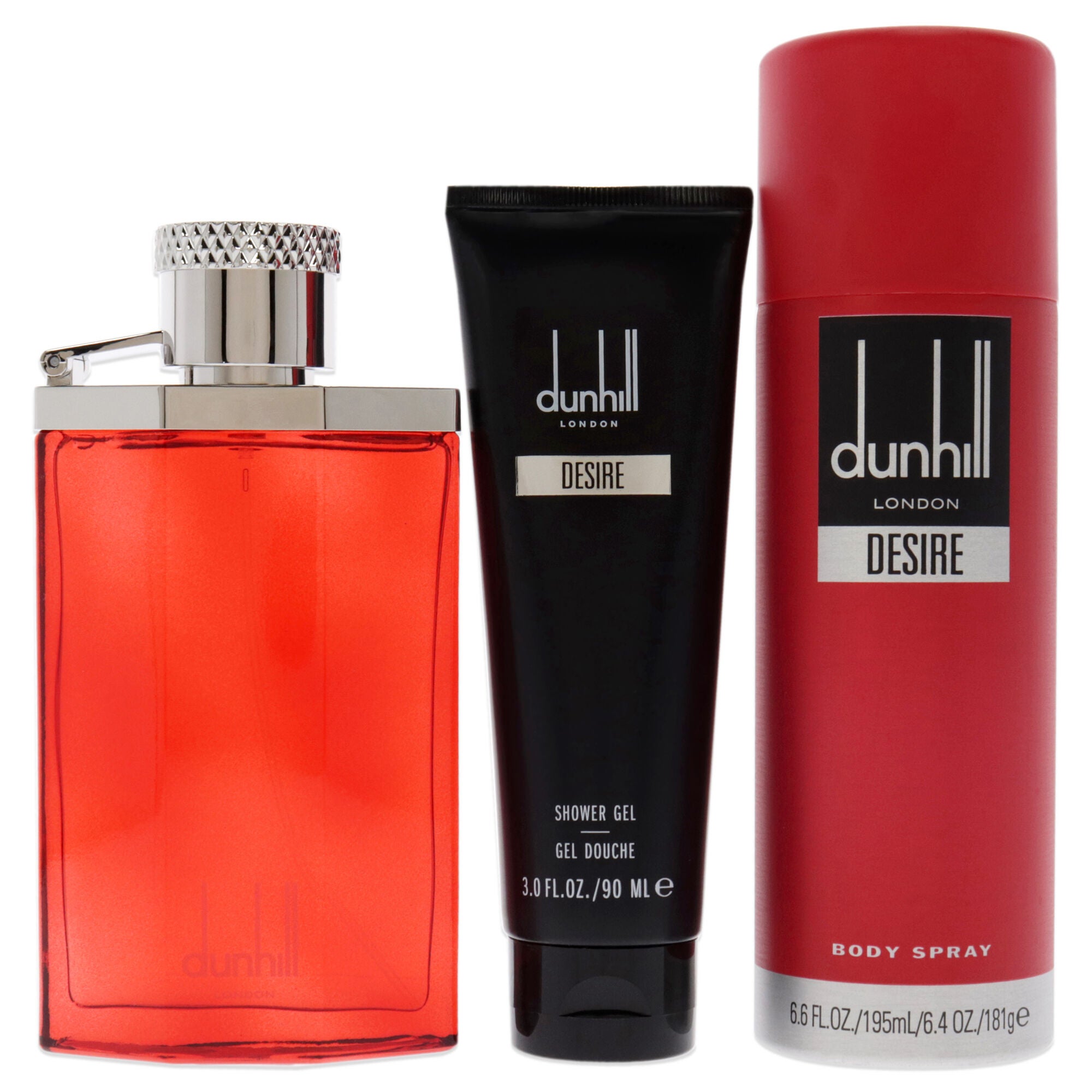 Desire Red London by Alfred Dunhill for Men - 3 Pc Gift Set 3.4oz EDT Spray, 3oz Shower Gel, 6.6oz Body Spray, See Description, alternate image number 3