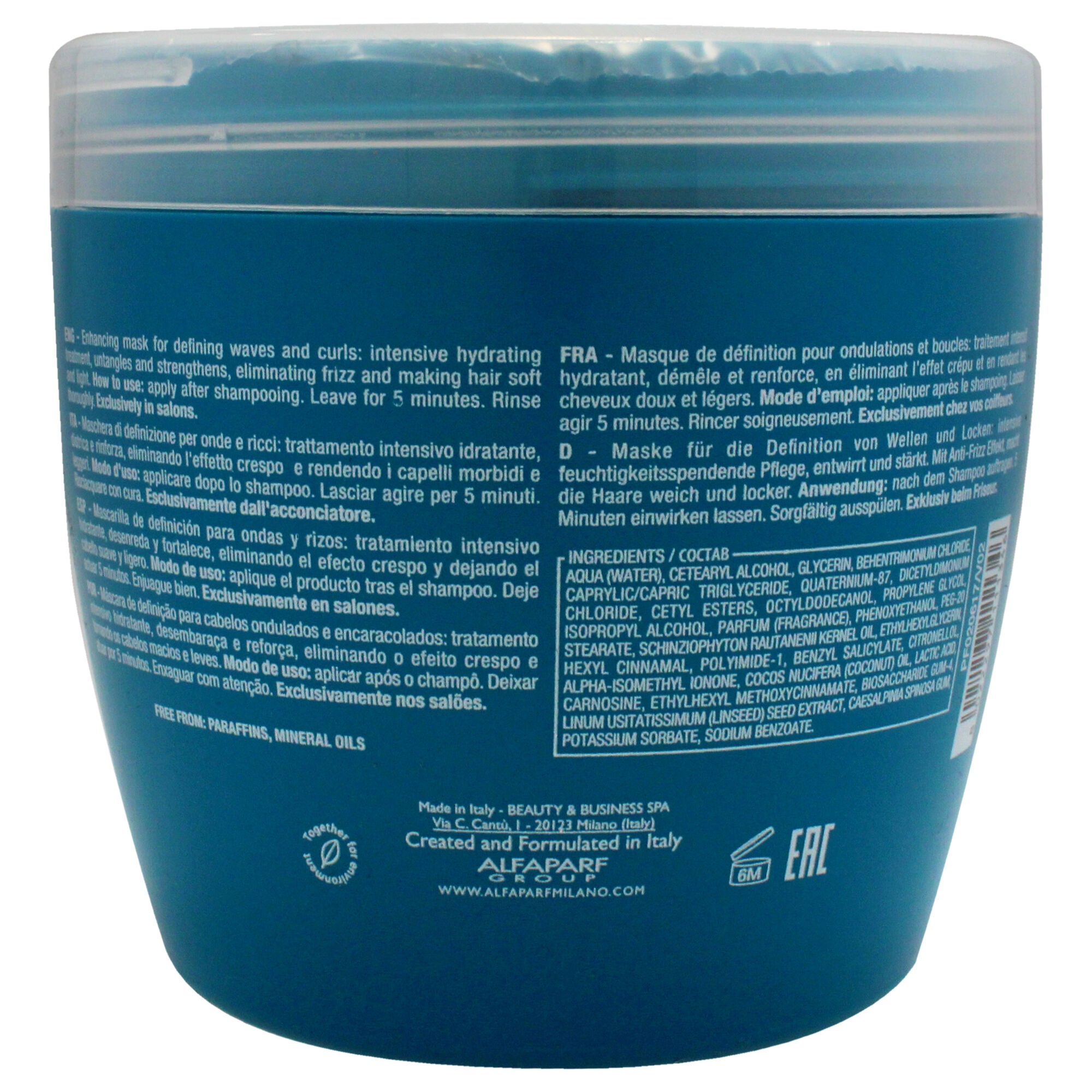 Semi Di Lino Curls Enhancing Mask by Alfaparf Milano for Unisex - 16.9 oz Masque, See Description, alternate image number 2