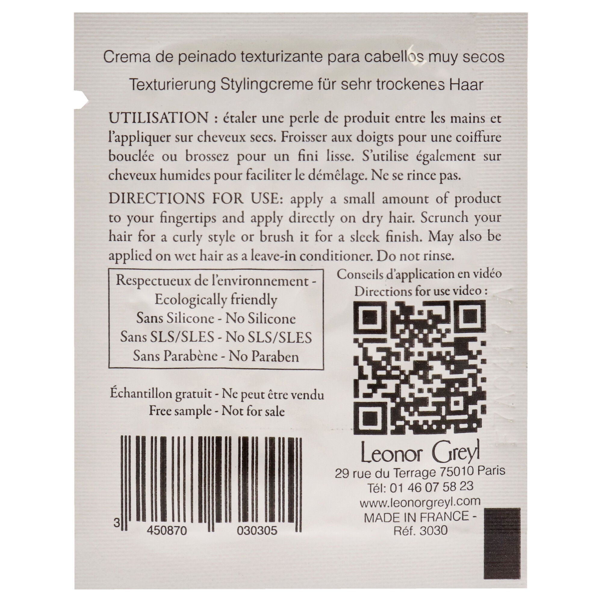 Eclat Naturel Texturizing Styling Cream by Leonor Greyl for Unisex - 0.0067 oz Cream, See Description, alternate image number 1