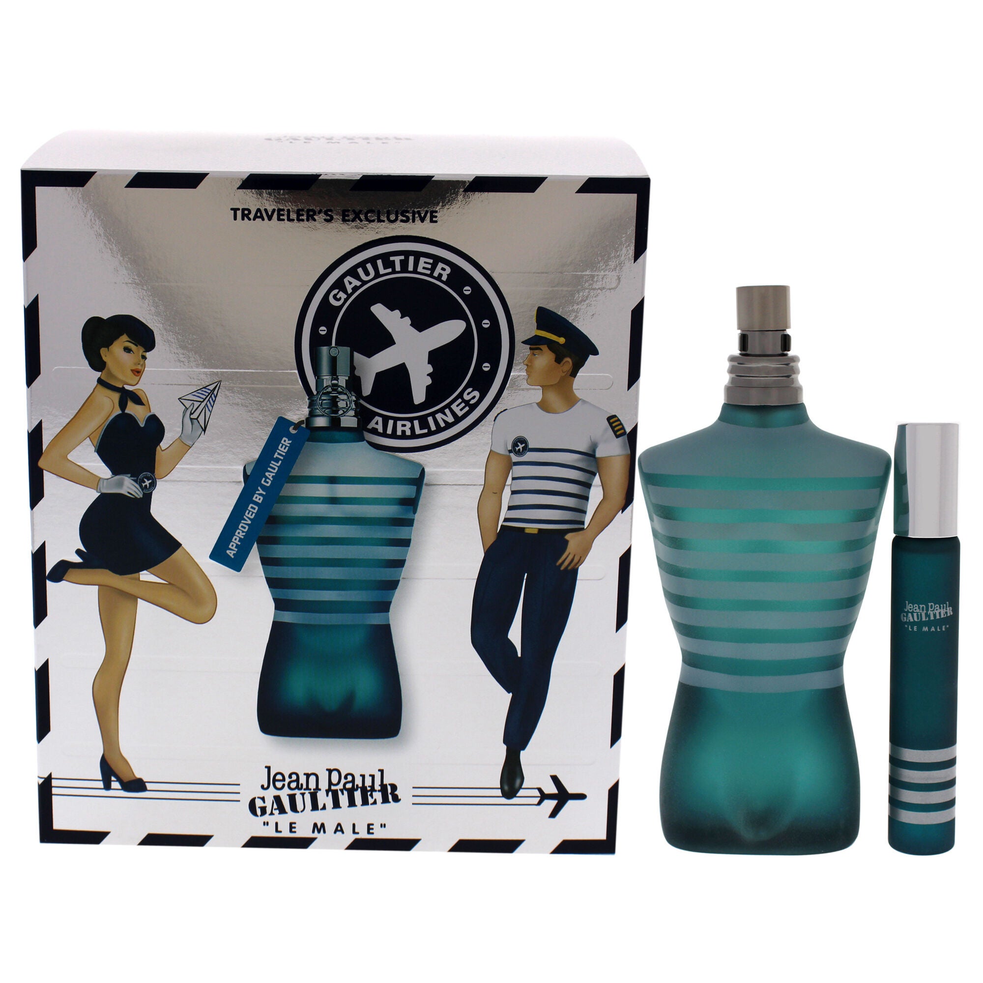 Le Male by Jean Paul Gaultier for Men - 2 Pc Gift Set 4.2oz EDT Spray, 0.68oz EDT Spray, Clear, hi-res image number 0