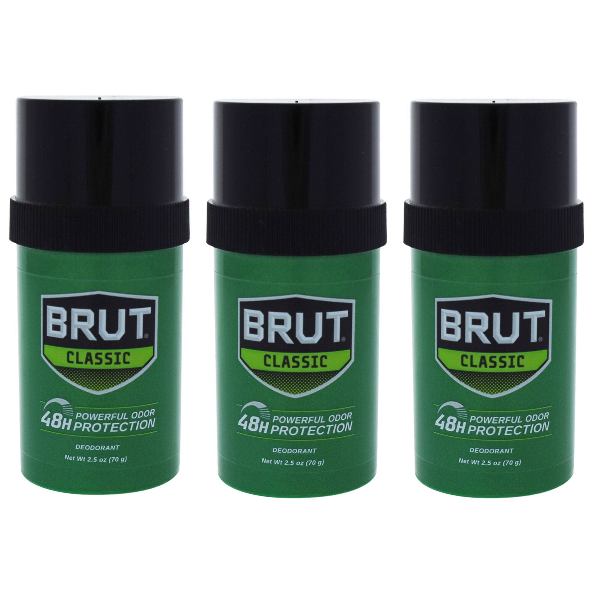Brut by Faberge Co. for Men - 2.5 oz Deodorant Stick - Pack of 3, Clear, hi-res image number 0
