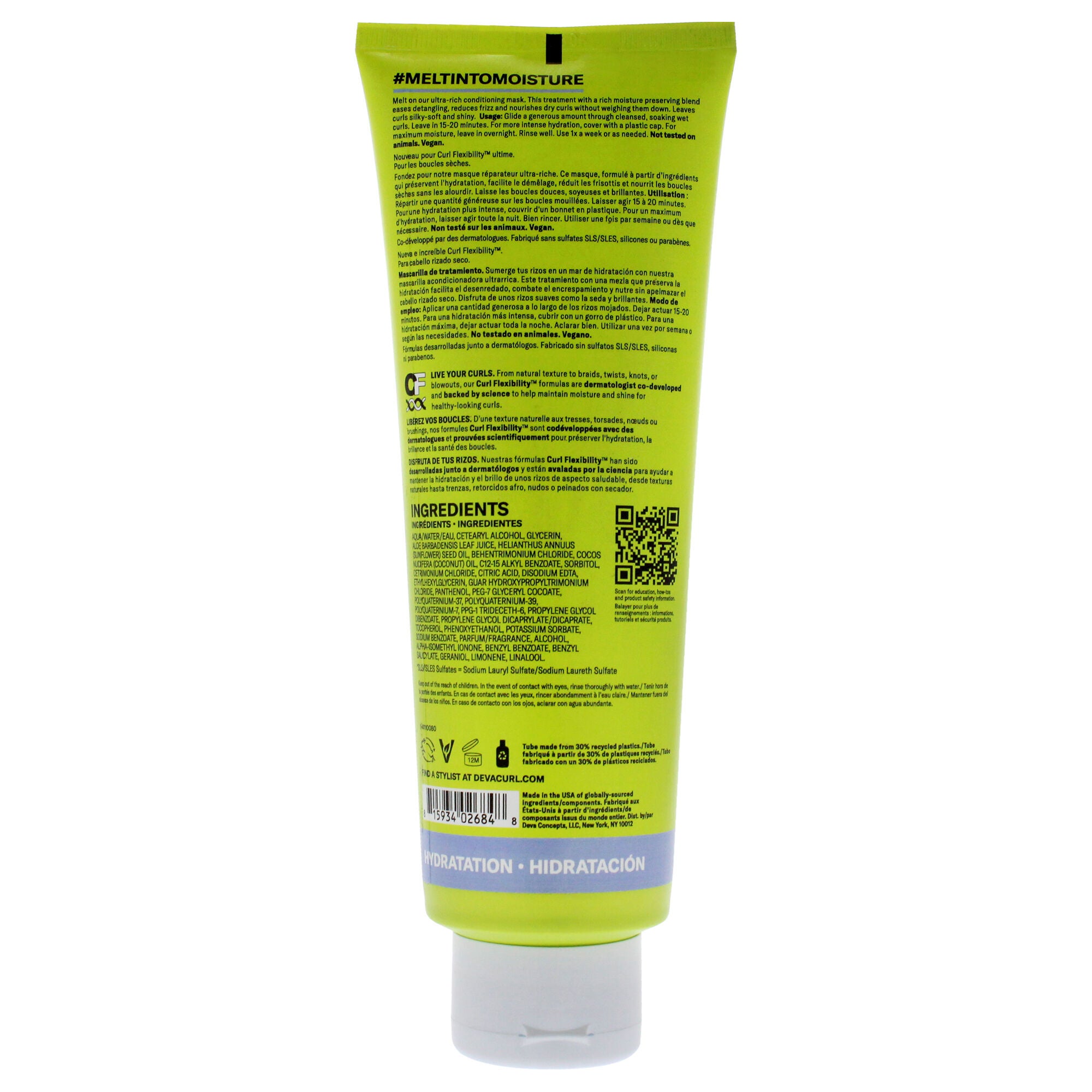 Melt Into Moisture Treatment Mask-NP by DevaCurl for Unisex - 8 oz Masque, See Description, alternate image number 3