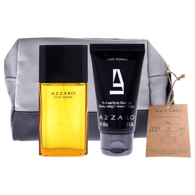 Azzaro by Azzaro for Men - 3 Pc Gift Set 1oz EDT Spray, 1.7oz Hair and Body Shampoo, Pouch, , alternate image number 4