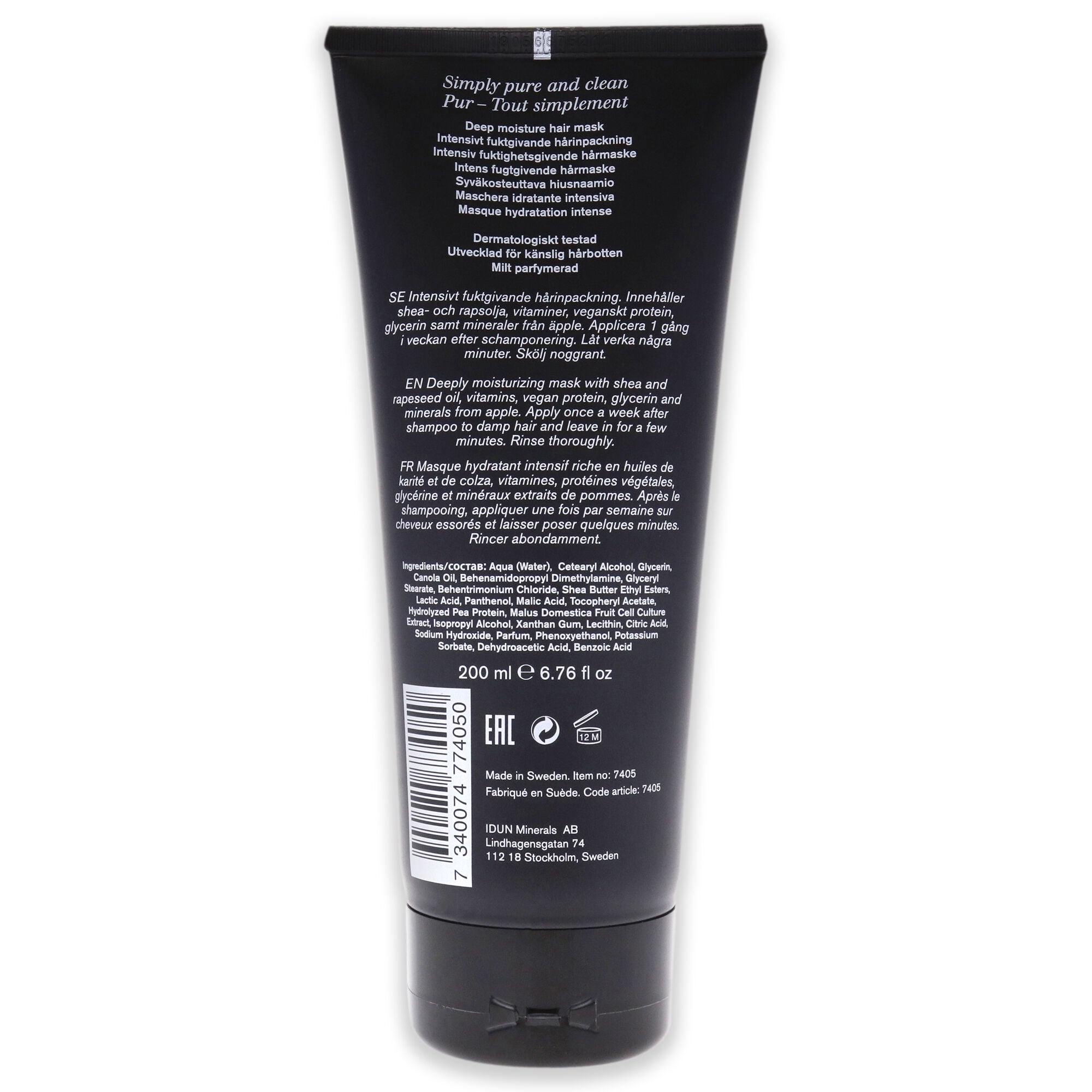 Deep Moisture Hair Mask by Idun Minerals for Unisex - 6.76 oz Masque, , alternate image number 3