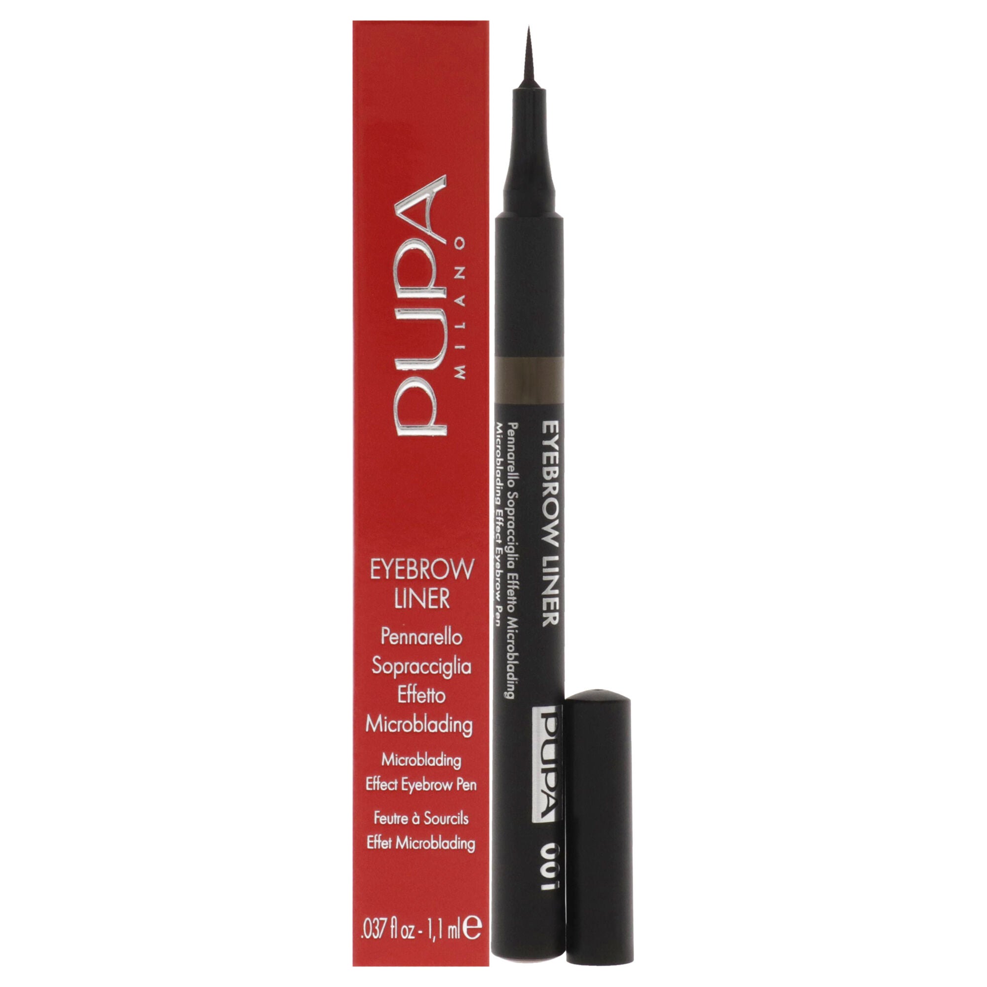 Eyebrow Liner Pen - 001 Ash Brown by Pupa Milano for Women - 0.037 oz Eyebrow, See Description, hi-res image number 0