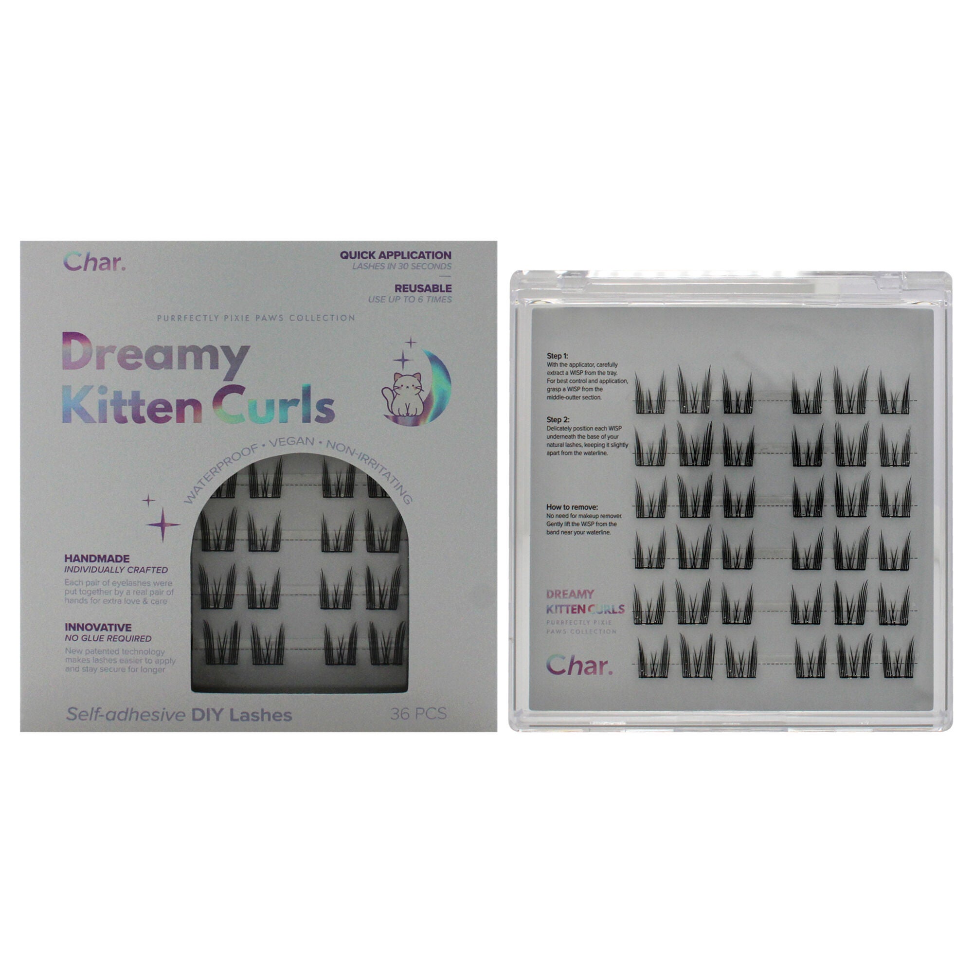 Eye Lashes - Dreamy Kitten Curls by Char Cosmetics for Women - 36 Pc Eyelashes, See Description, hi-res image number 0