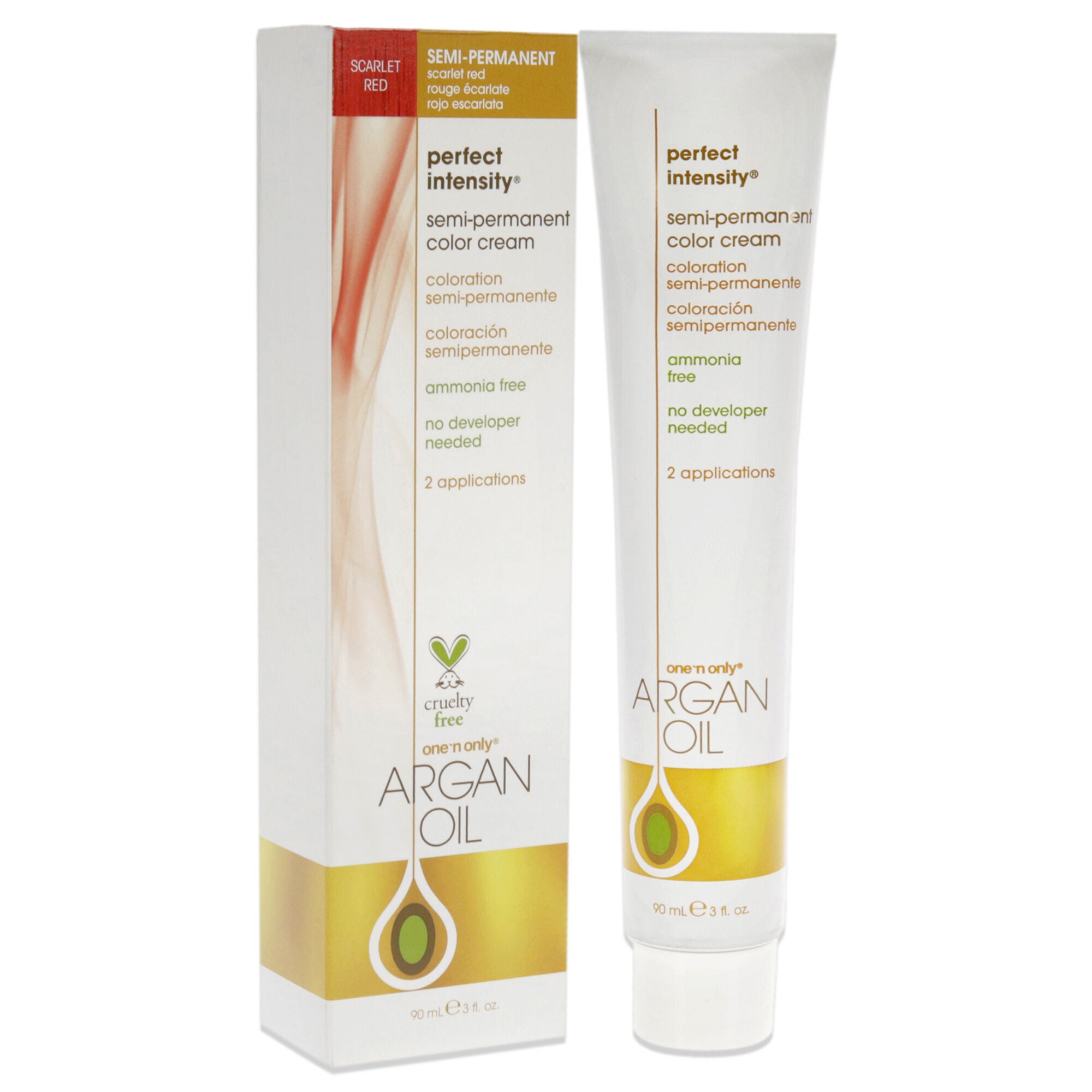 Argan Oil Perfect Intensity Semi-Permanent Color Cream - Scarlet Red by One n Only for Unisex - 3 oz Hair Color, See Description, alternate image number 1
