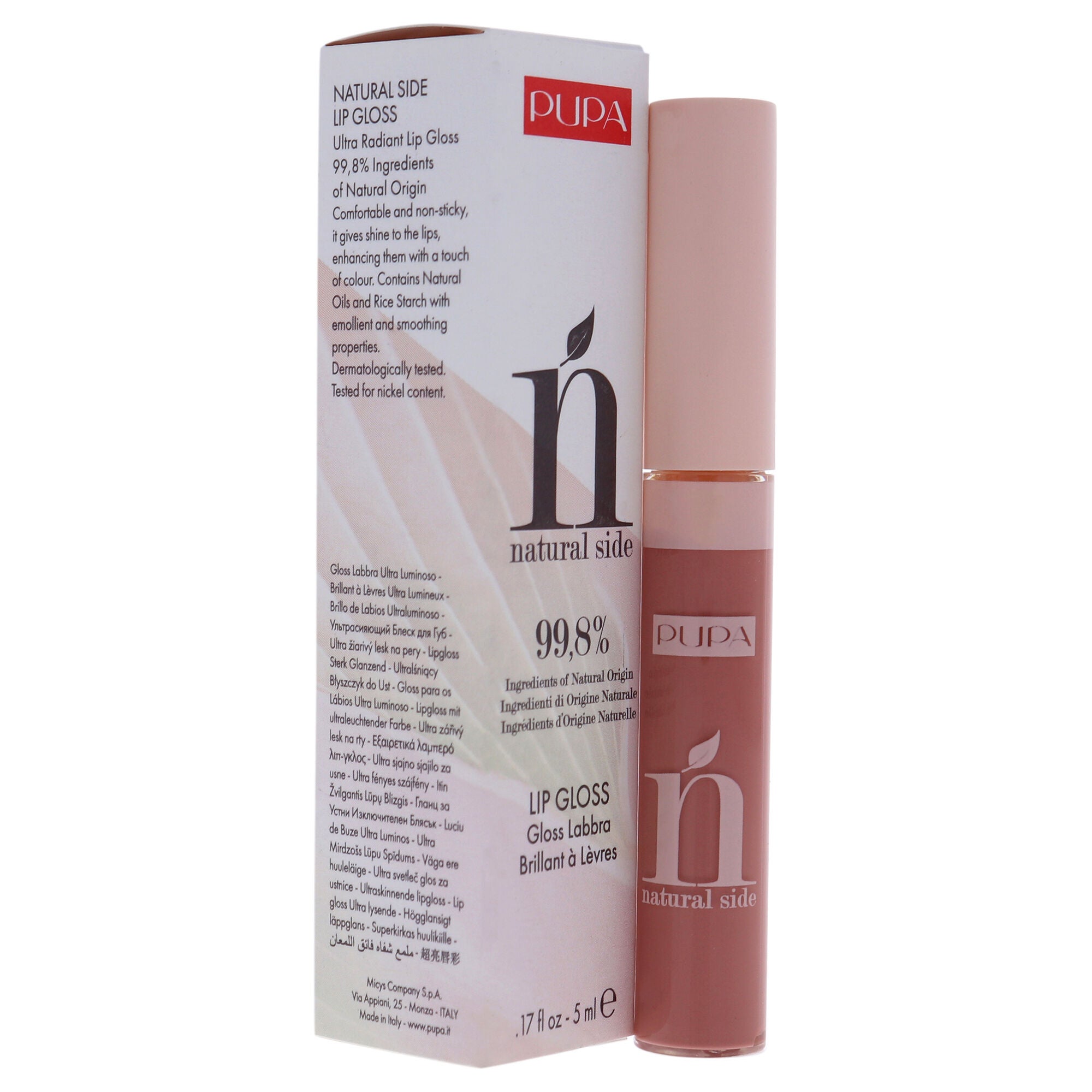 Natural Side Lip Gloss - 002 Majestic Nude by Pupa Milano for Women - 0.17 oz Lip Gloss, See Description, alternate image number 1