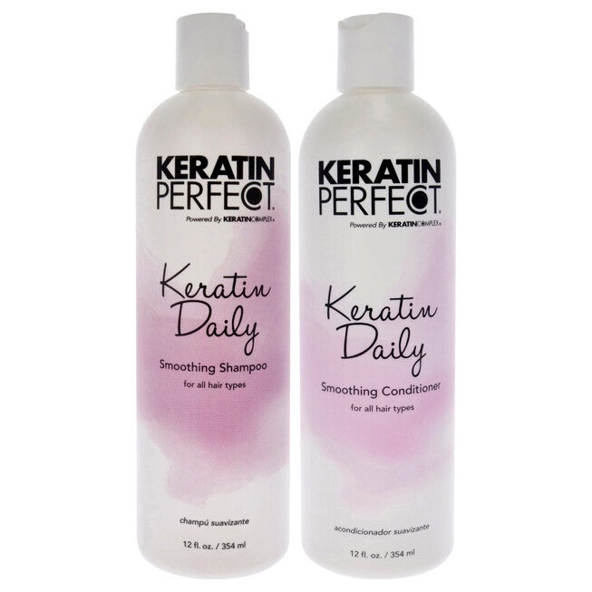 Keratin Daily Kit by Keratin Perfect for Unisex - 2 Pc Kit 12oz Shampoo, 12oz Conditioner, See Description, hi-res image number 0