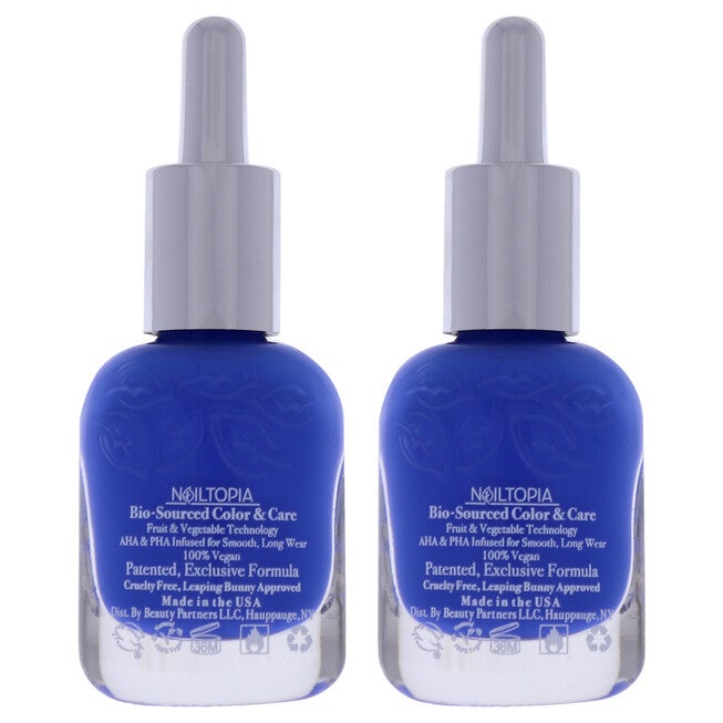 Bio-Sourced Chip Free Nail Lacquer - Indigo To Ibiza by Nailtopia for Women - 0.41 oz Nail Polish - Pack of 2, See Description, alternate image number 1